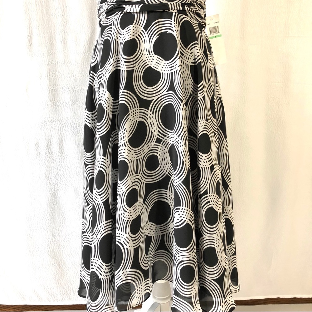 NWT Maggy Boutique Black/White Circle Print Dress - Picture 4 of 8